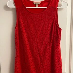 Red Lace Sleeveless Top